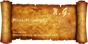 Minich Gergő névjegykártya